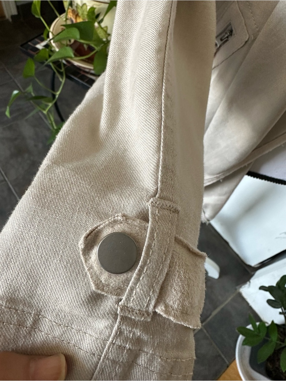 Anthropologie Draped Open-Front Blazer in Light Beige - Picture 4 of 7